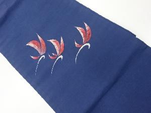 作家物 手織り紬抽象模様名古屋帯